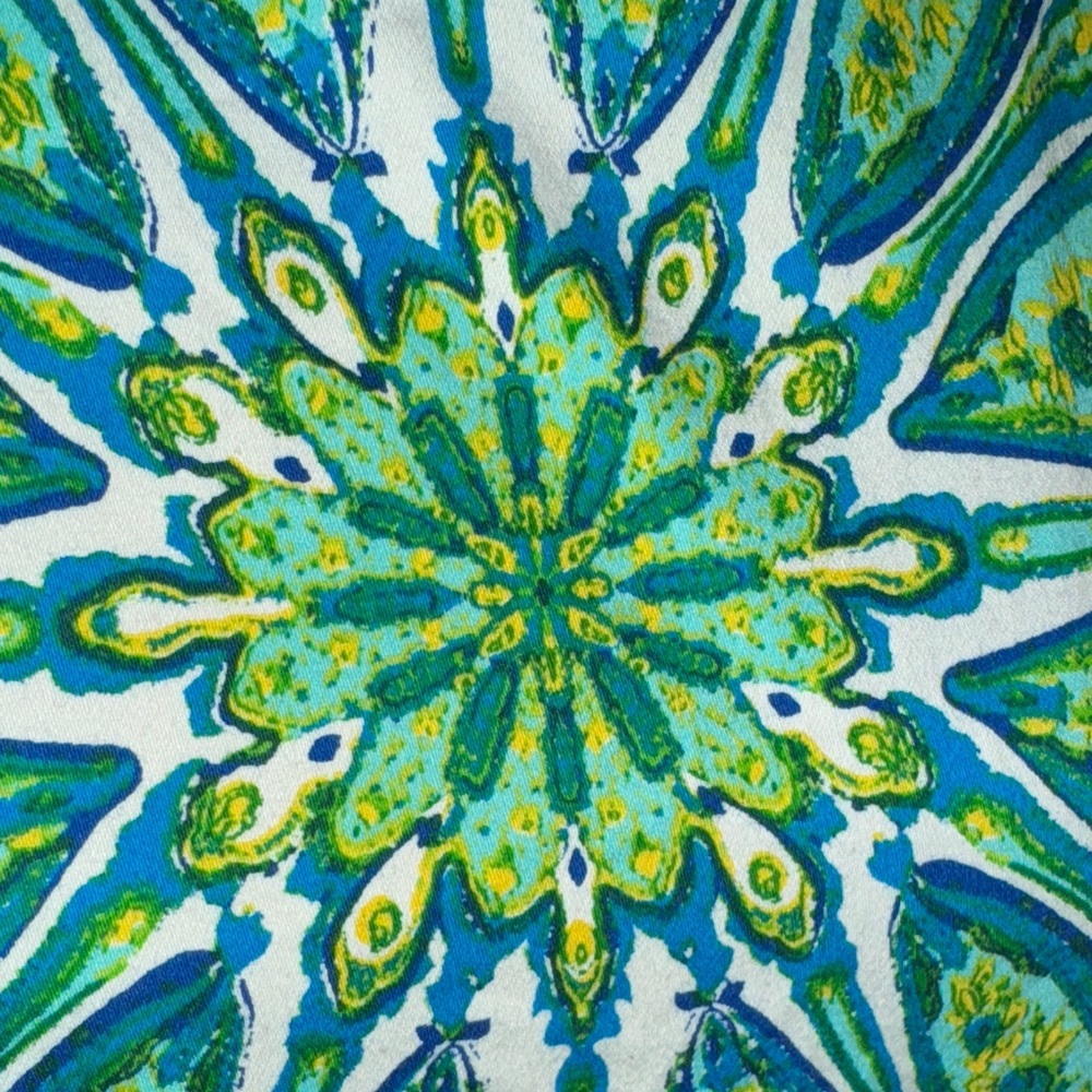 London Times Vibrant Green and Blue Patterned Dress - Picture 5 of 5